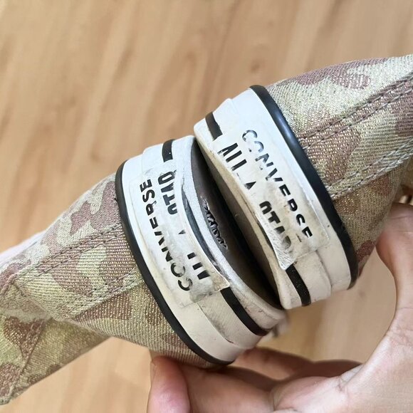 Converse Chuck Taylor High Top Particle Beige Glitter Brown Camo Women's Size 8. - Picture 8 of 9